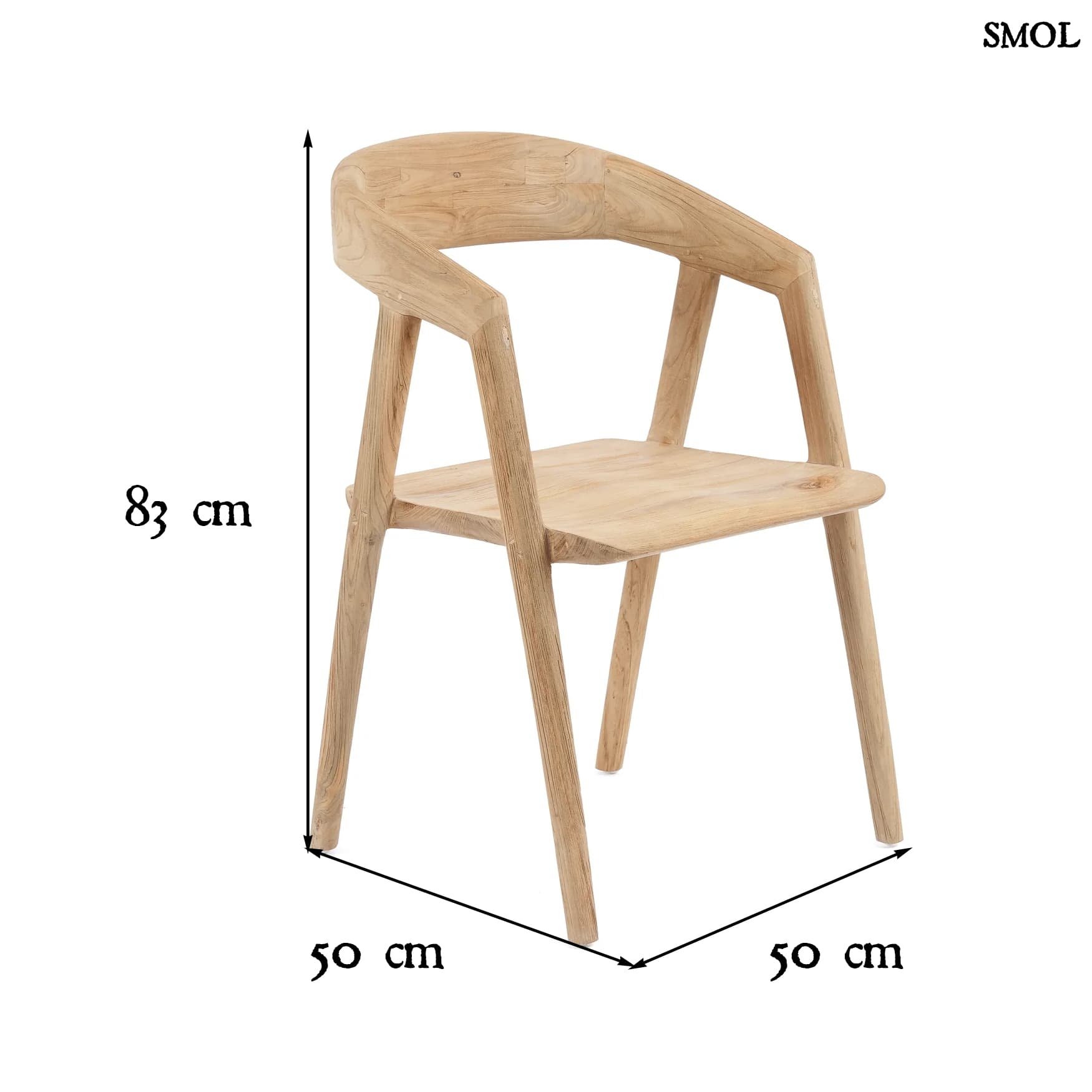 TELUK, teakfa étkezőszék, 83 cm - smol.hu