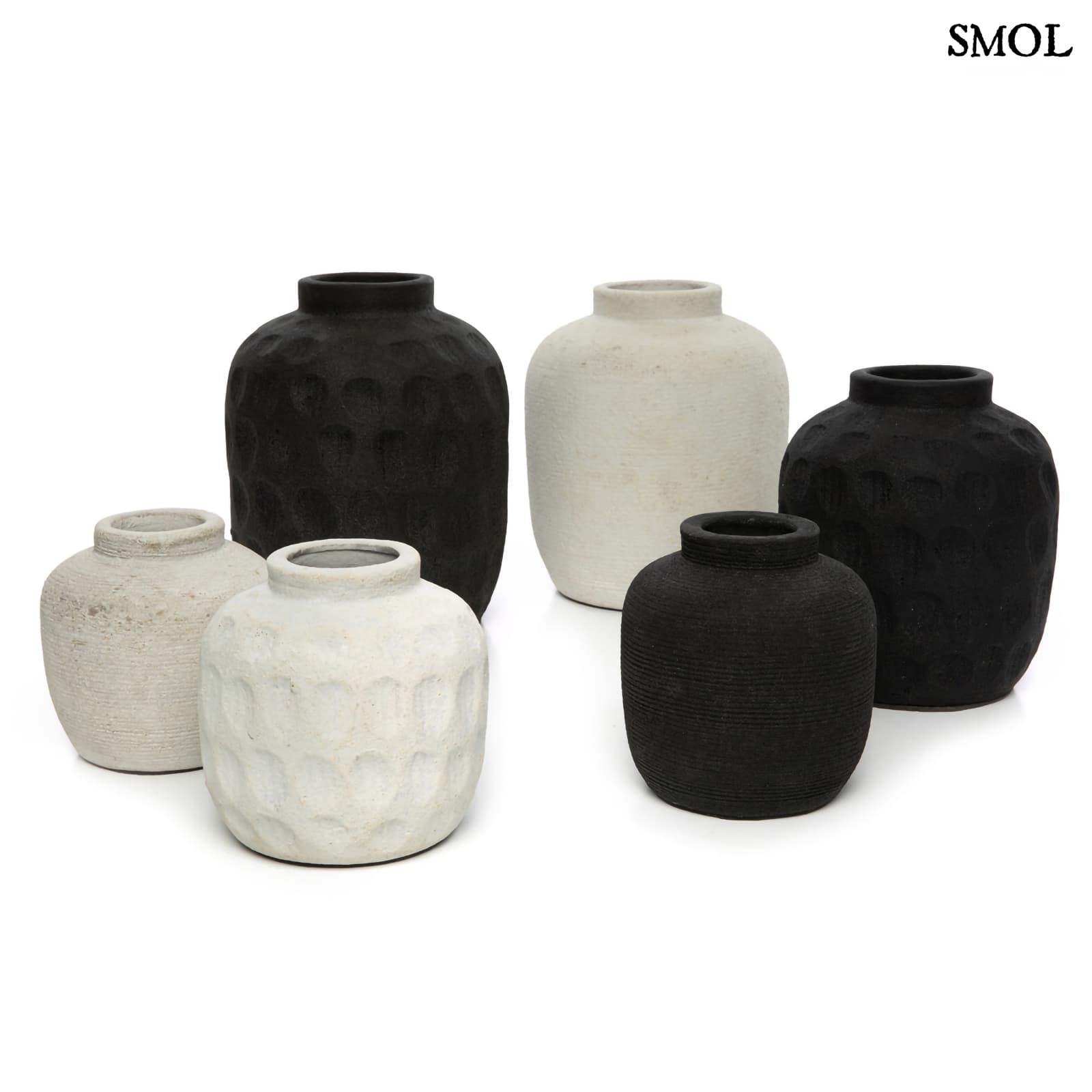 TRENDY, szürke, terrakotta váza, 14 cm - smol.hu - több méretben és színben