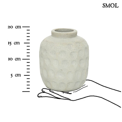 TRENDY, szürke, terrakotta váza, 18 cm - smol.hu