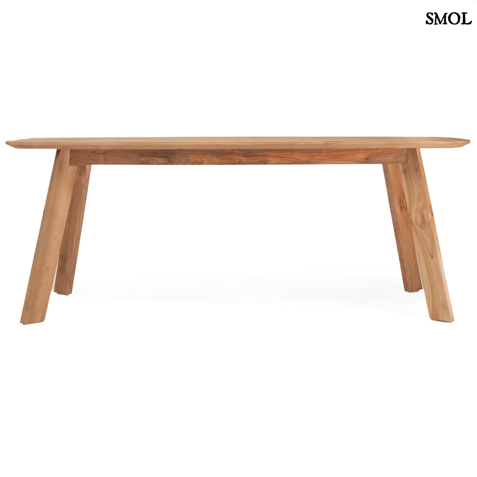 TUTUALA, bel-/kültéri, fa étkezőasztal, 200 cm - smol.hu - oldalról, fehér háttérrel