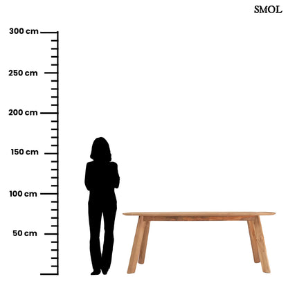 TUTUALA, bel-/kültéri, fa étkezőasztal, 200 cm - smol.hu - méretarányosan