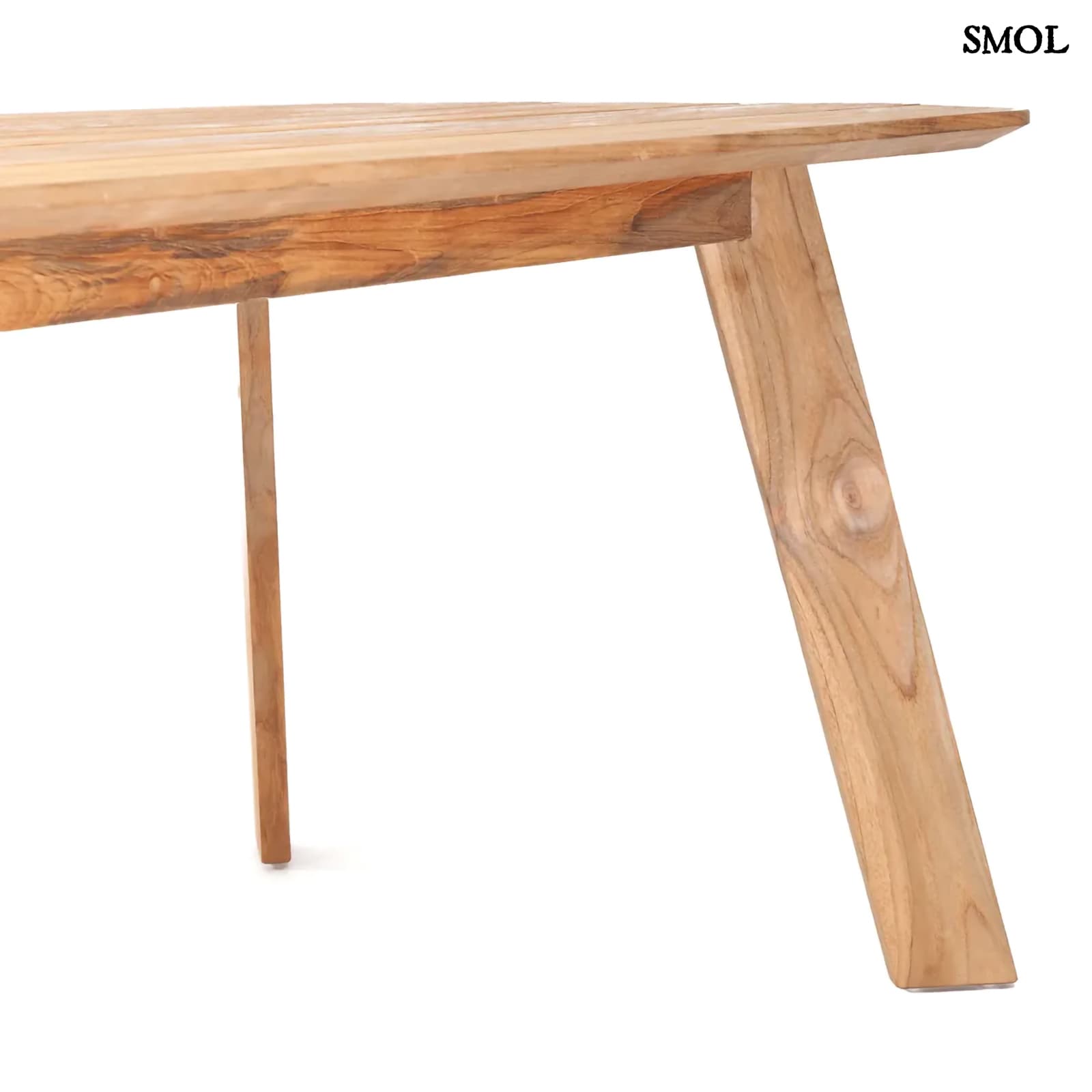 TUTUALA, bel-/kültéri, fa étkezőasztal, 200 cm - smol.hu - lába nagyítva