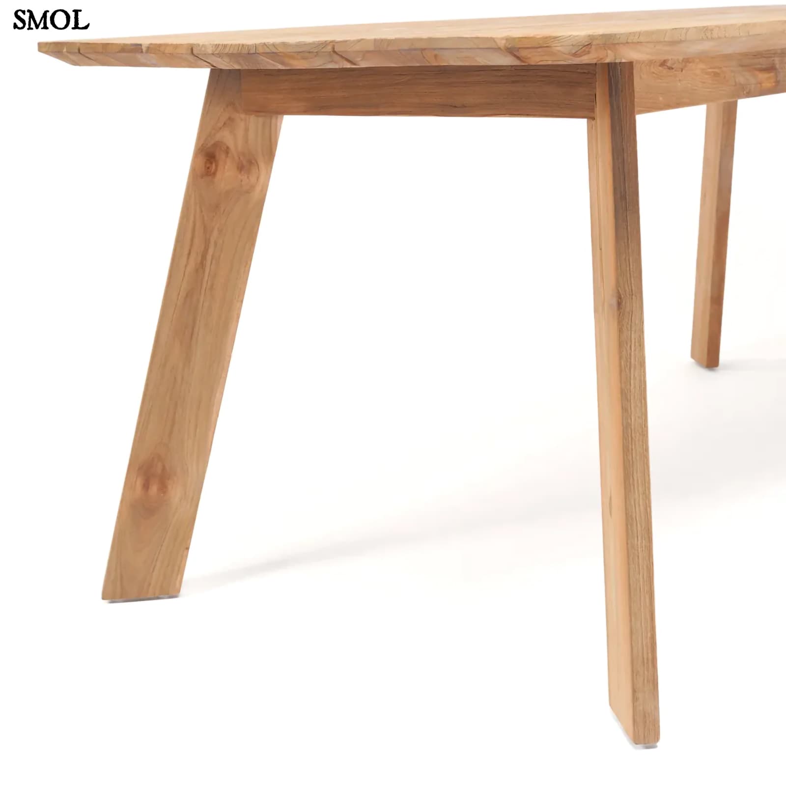 TUTUALA, bel-/kültéri, fa étkezőasztal, 200 cm - smol.hu - rövidebb oldal nagyítva