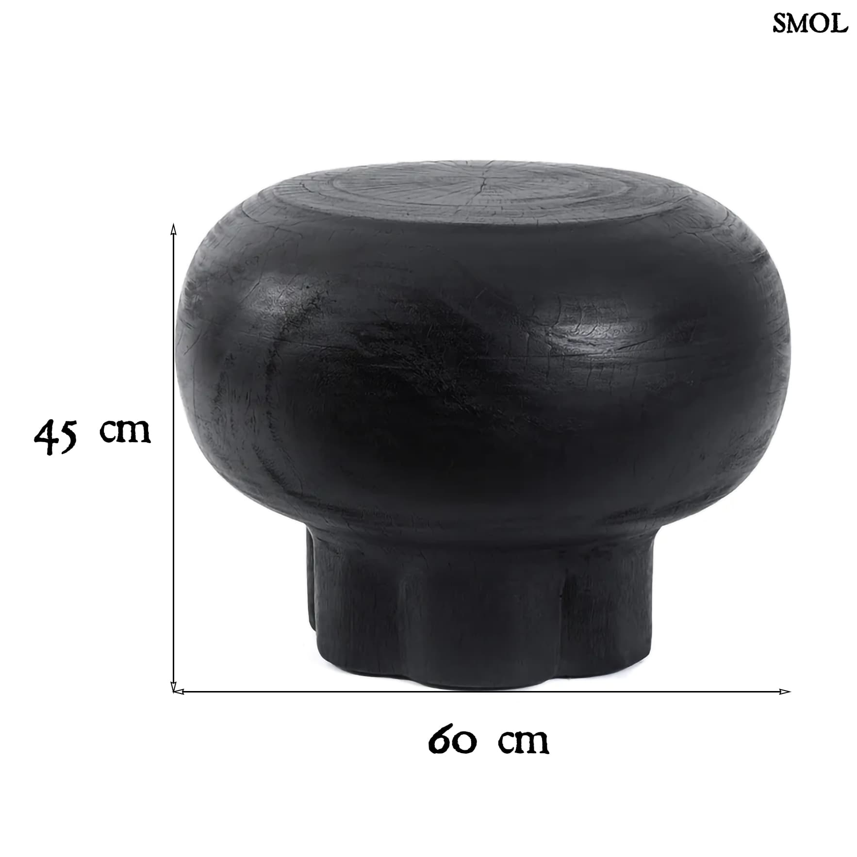 TUTUP, fekete, fa kisasztal, ⌀60 cm - smol.hu
