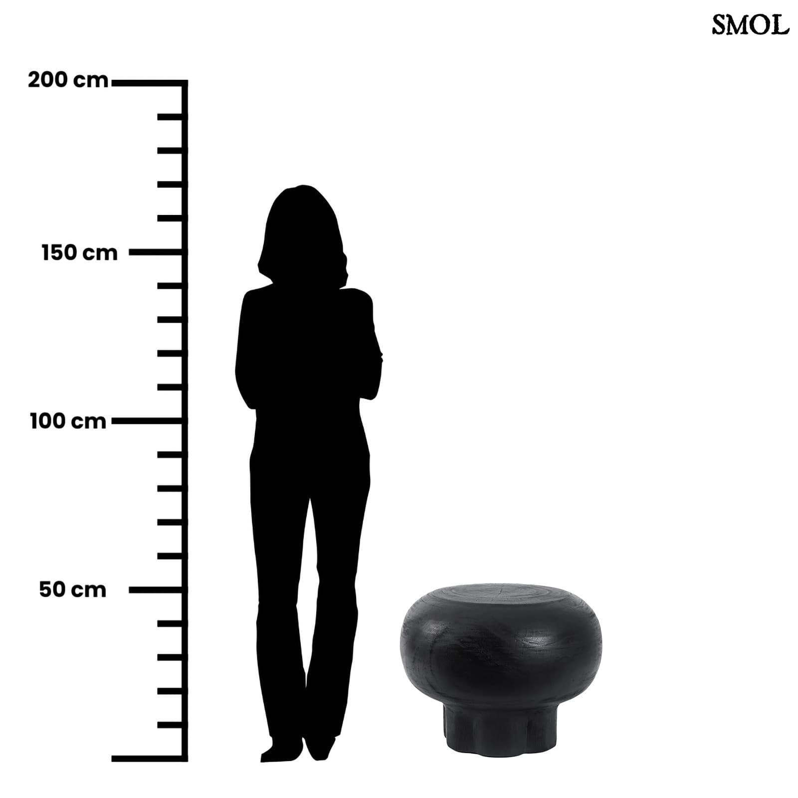 TUTUP, fekete, fa kisasztal, ⌀60 cm - smol.hu
