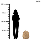 Tároló kosár, fedéllel, vastagon fonott, méhsejtmintás banánlevélből, természetes barna színben, méretarányosan