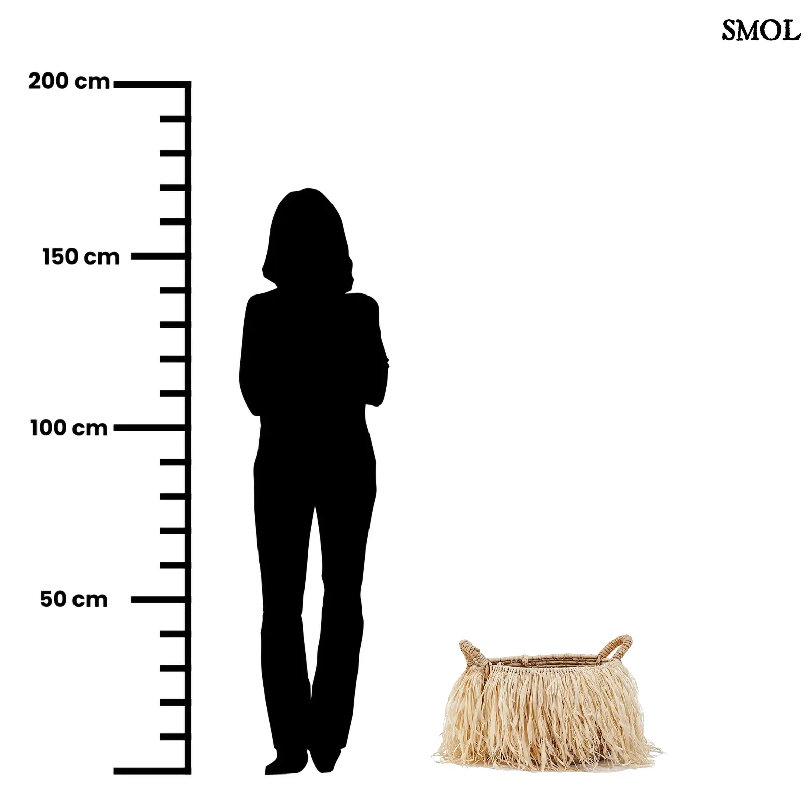 Tárolókosár Raffiával – L | RAFFIA BASKET | SMOL - méretarányosan