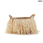 Tárolókosár Raffiával – L | RAFFIA BASKET | SMOL - fehér háttérrel