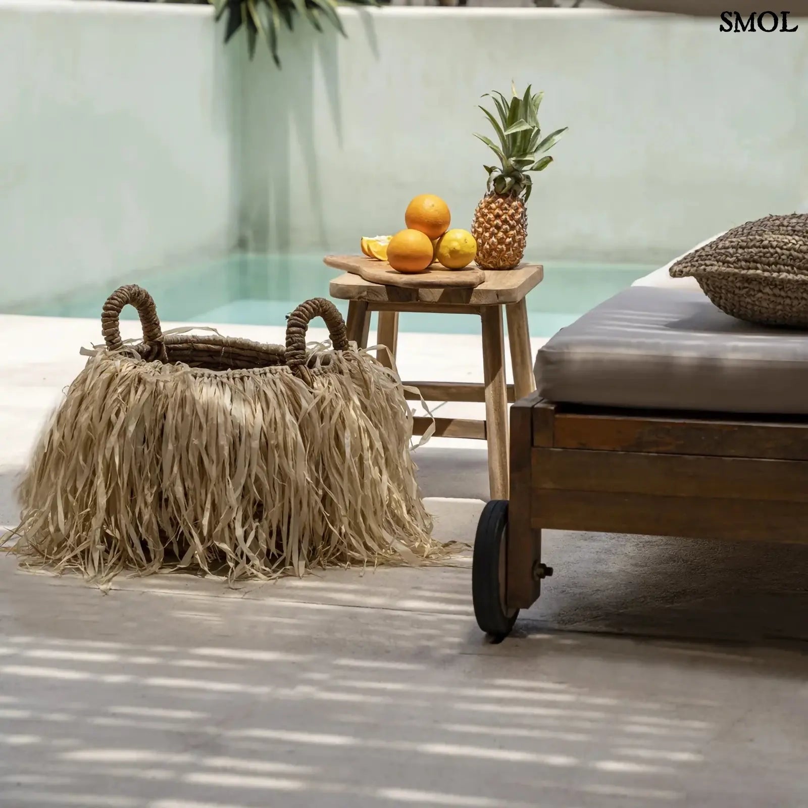 Tárolókosár Raffiával – L | RAFFIA BASKET | SMOL -  nyugággyal