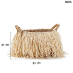 Tárolókosár Raffiával – L | RAFFIA BASKET | SMOL - méretekkel