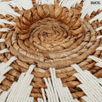 Tárolókosár Banana, banánlevél, M méret, natúr-fehér, fedeles fedél, fogantyú nagyítva