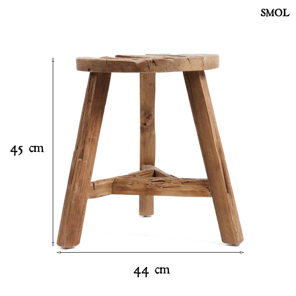 Teakfa Ülőke – Natúr, L | YATAI | SMOL -  méretekkel