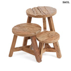 Teakfa Ülőke – Natúr, L | YATAI | SMOL - három méret, fehér háttérrel