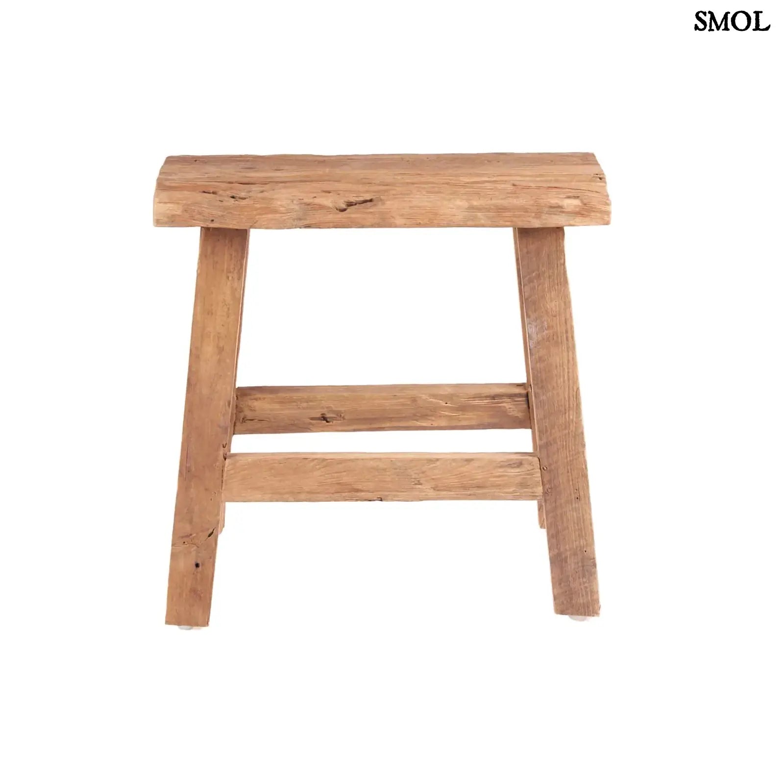 Teakfa ülőke Fab Rustic, natúr, rusztikus oldalról