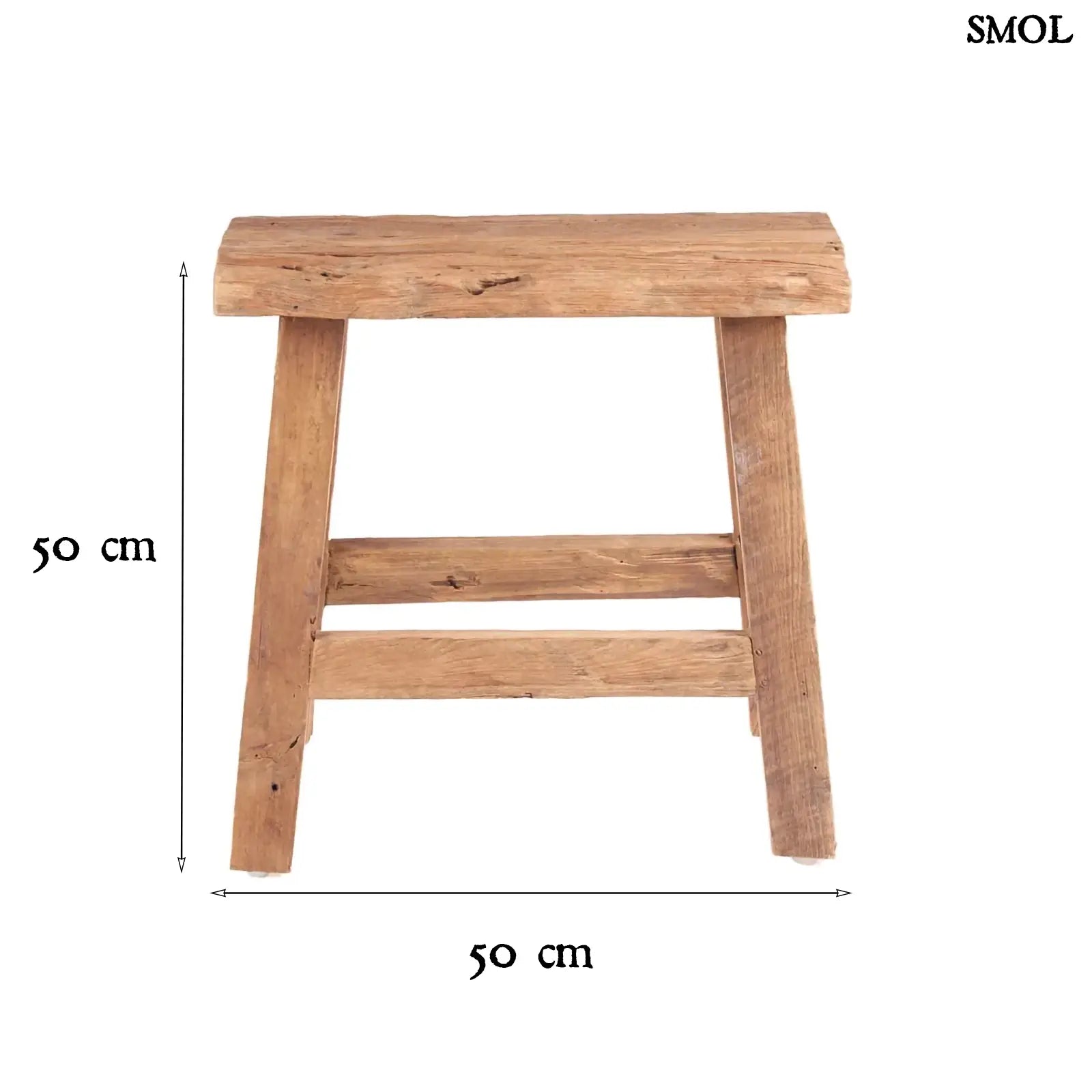Teakfa ülőke Fab Rustic, natúr, rusztikus méretekkel
