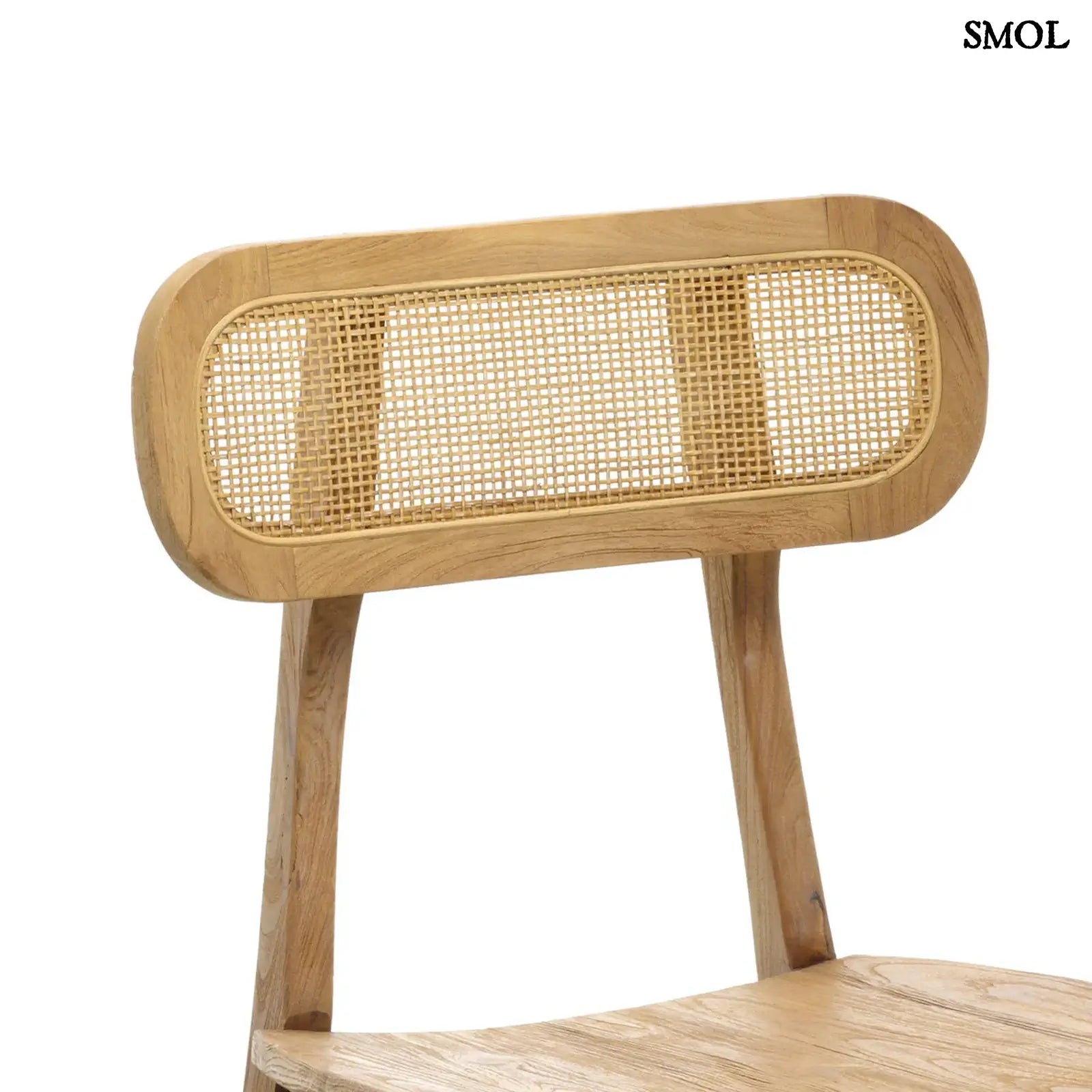 Teakfa étkezőszék rattan támlával | NOVA | SMOL - háttámla 