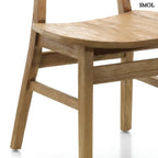Teakfa étkezőszék rattan támlával | NOVA | SMOL - lábak nagyítva