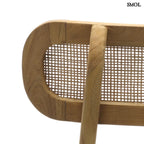 Teakfa étkezőszék rattan támlával | NOVA | SMOL - háttámla hátulról