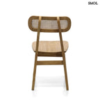 Teakfa étkezőszék rattan támlával | NOVA | SMOL - hátulról
