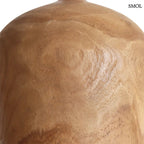 Modern, palack formájú teakfa függőlámpa természetes erezettel és fekete kábellel, nagyítva