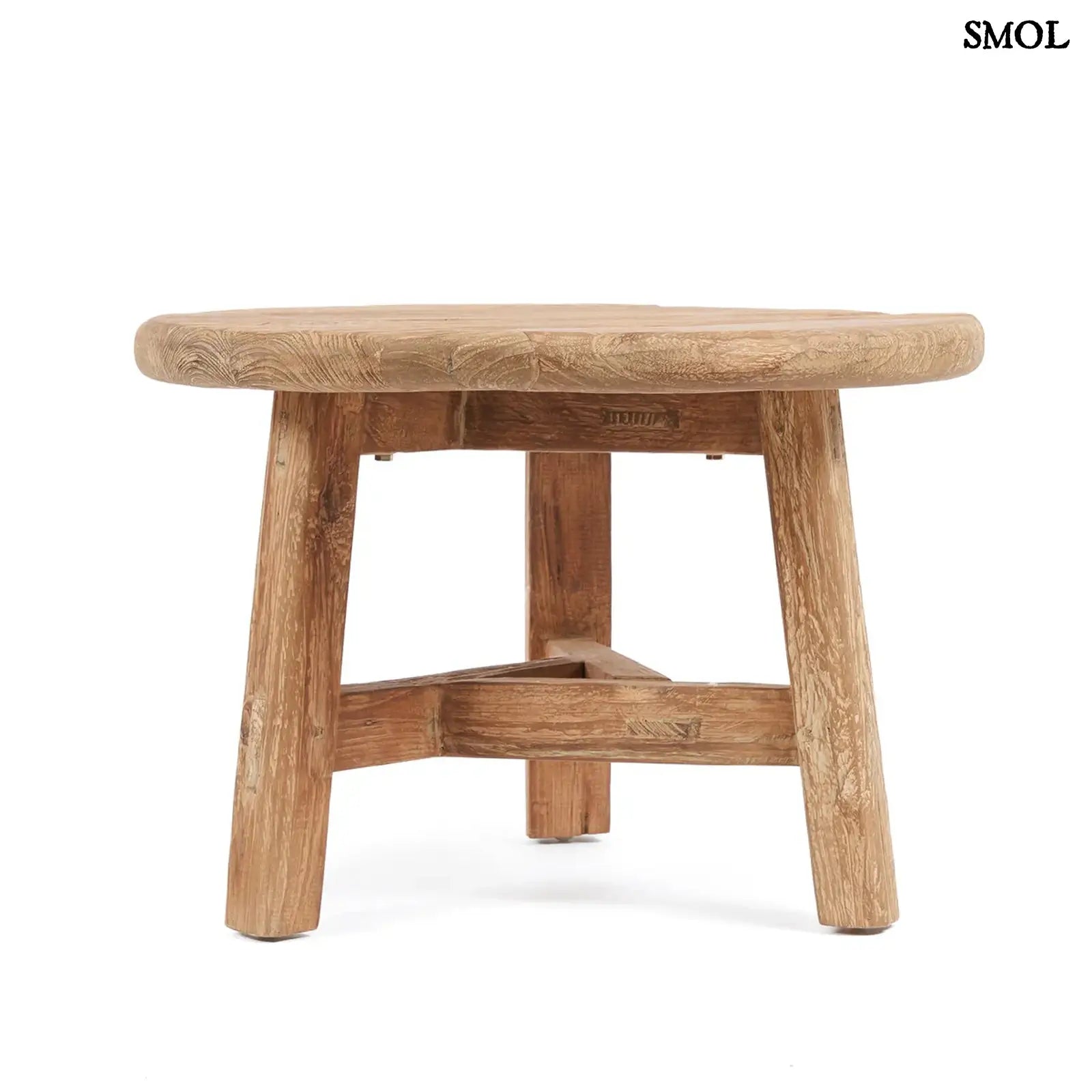Teakfa kisasztal, natúr, 60 cm | FUSUMA | SMOL - oldalról