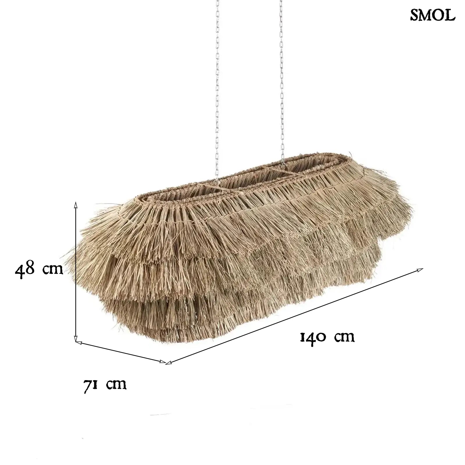 Tengerifű Függőlámpaernyő - natúr | NYANG | SMOL - méretekkel