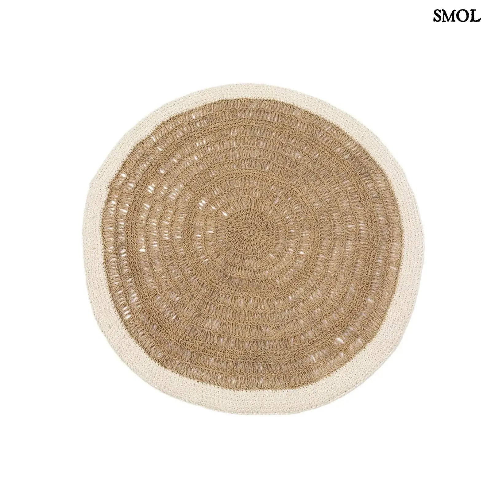 Tengerifű, Kerek Szőnyeg Pamut Szegéllyel, 100 cm | SEAGRASS | SMOL - fehér háttérrel