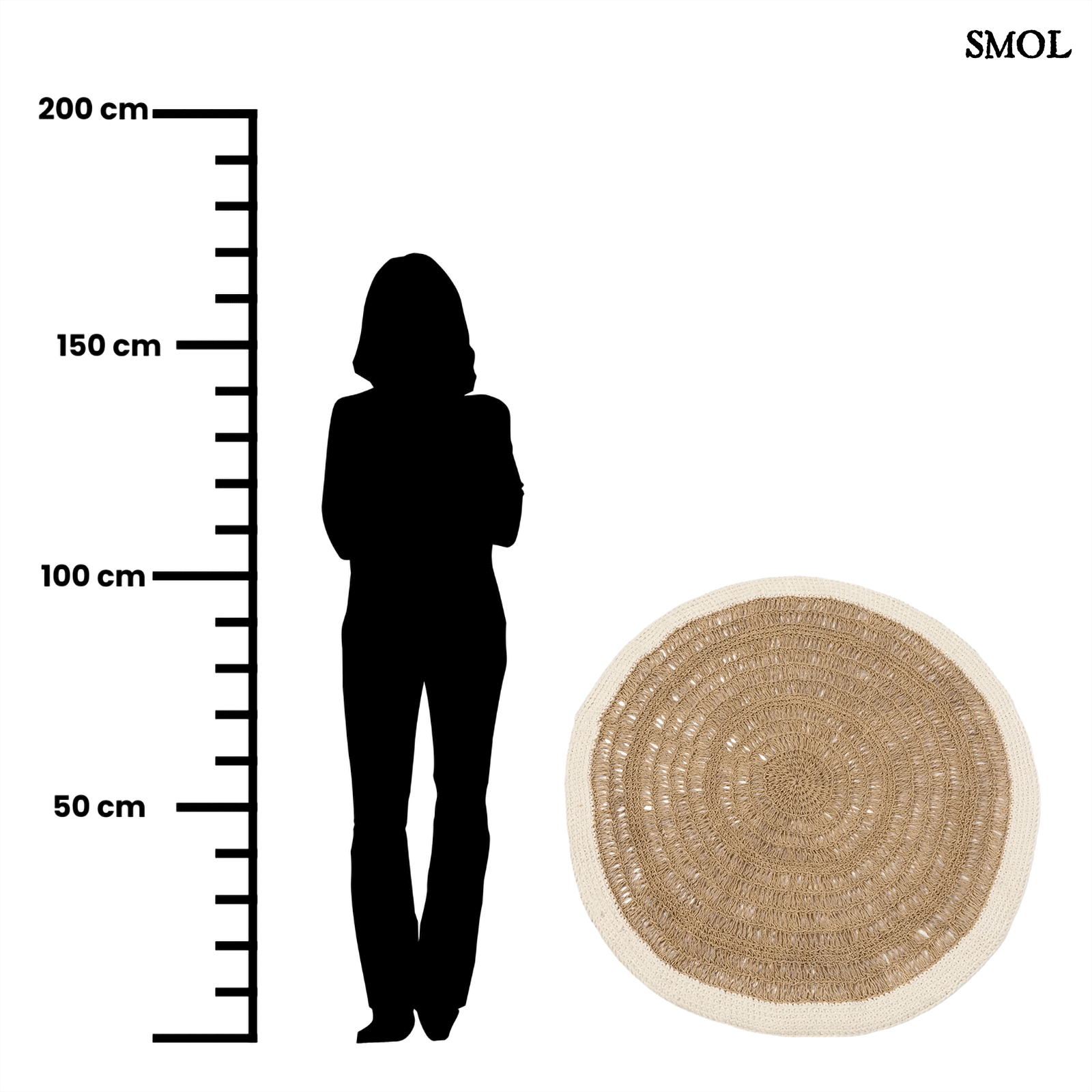 Tengerifű, Kerek Szőnyeg Pamut Szegéllyel, 100 cm | SEAGRASS | SMOL - méretarányosan