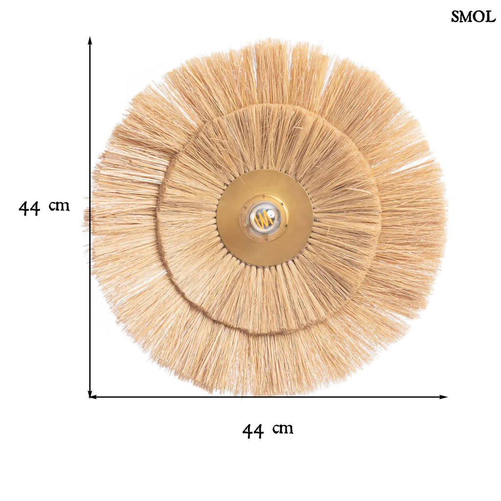 Természetes Falikar, ⌀44 cm | DOUBLE TROUBLE | SMOL - méretekkel