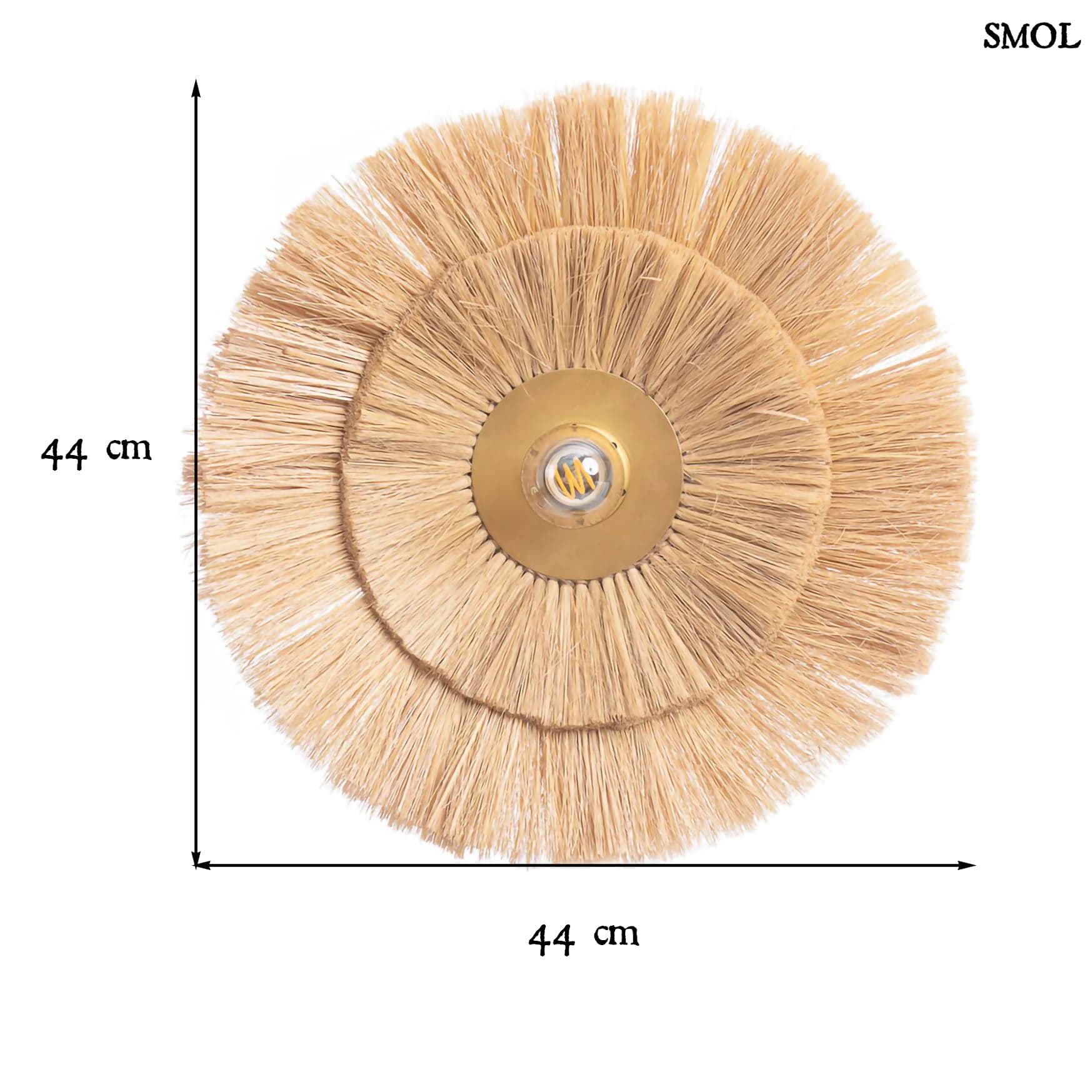 Természetes Falikar, ⌀44 cm | DOUBLE TROUBLE | SMOL - méretekkel