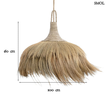 Természetes Függőlámpaernyő, ⌀100 cm | MAKIKI | SMOL - méretekkel