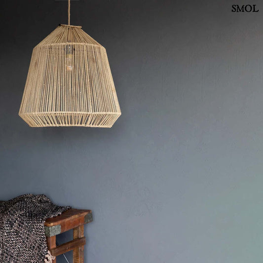Függőlámpaernyő - rattan, tengerifű, 50 cm | CONIC | SMOL - szürke háttérrel
