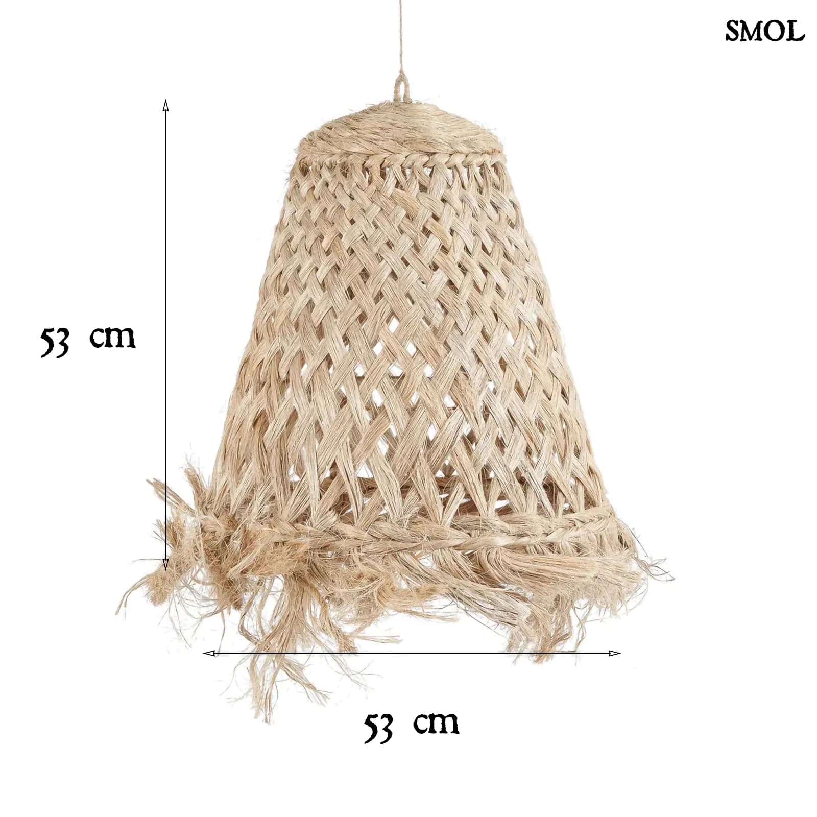Természetes Függőlámpaernyő, 53 cm | JELLY FISH | SMOL - méretekkel
