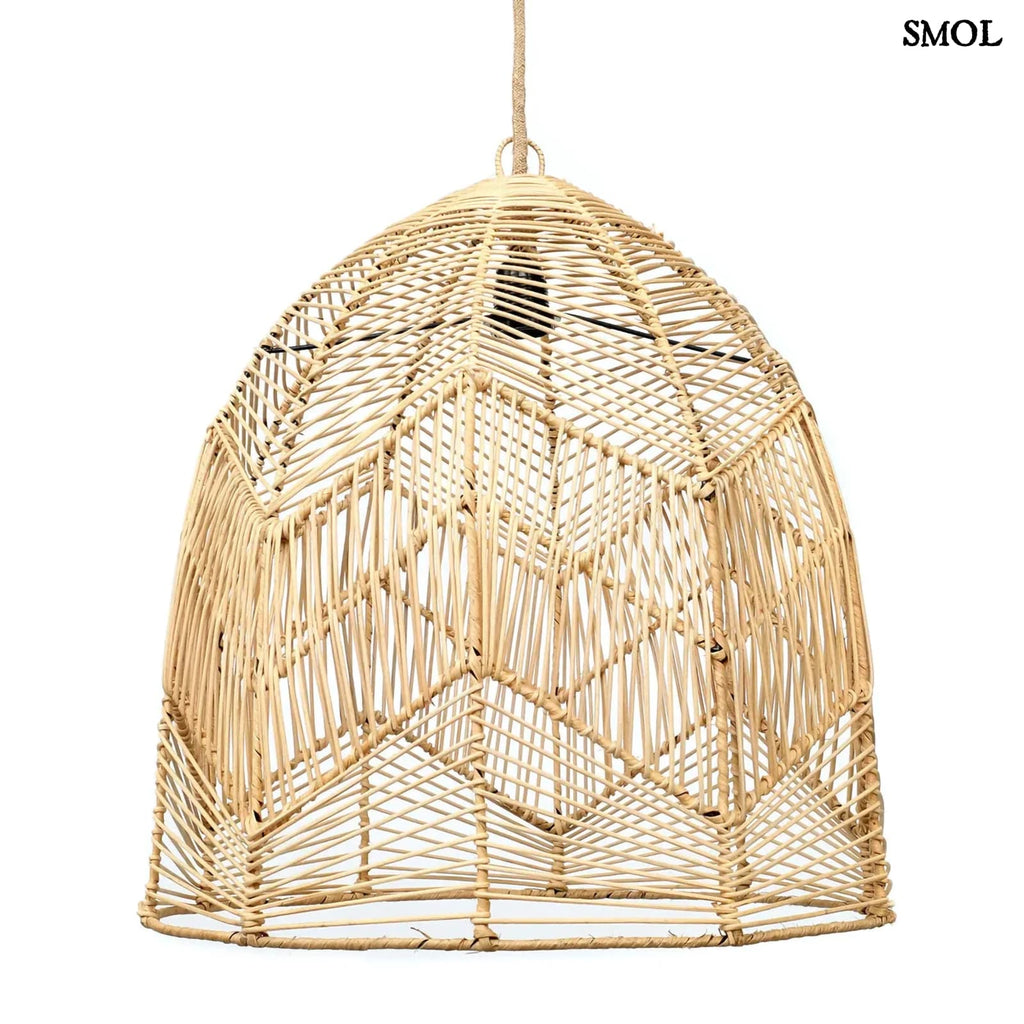 Természetes Rattan Függőlámpaernyő, 50 cm | BALA | SMOL -  fehér háttérrel