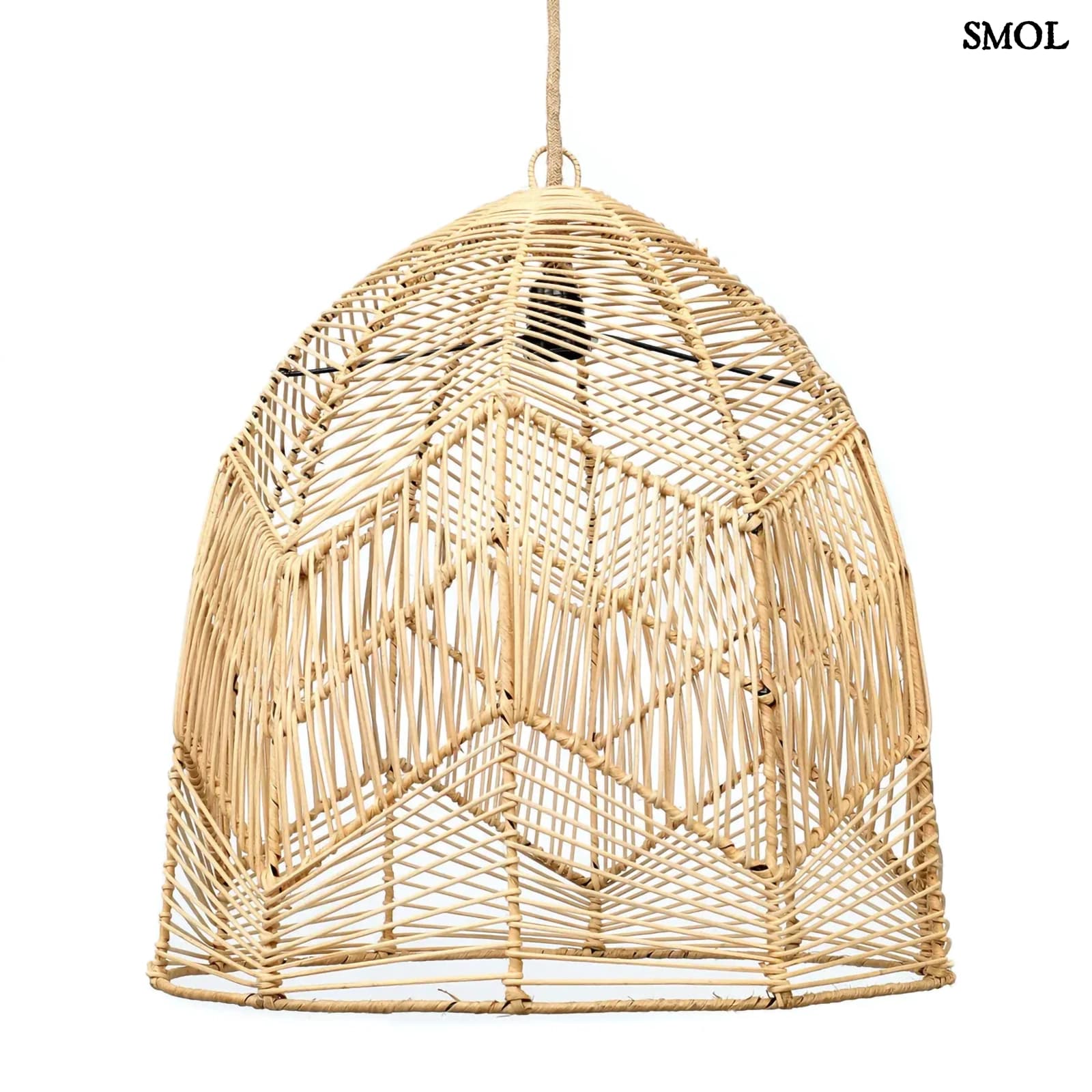 Természetes Rattan Függőlámpaernyő, 50 cm | BALA | SMOL -  fehér háttérrel