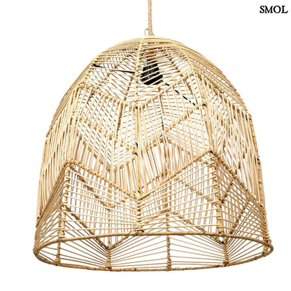 Természetes Rattan Függőlámpaernyő, 50 cm | BALA | SMOL -  alulról, fehér háttérrel