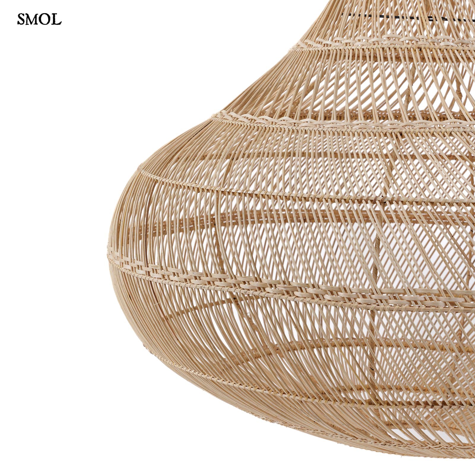 Természetes Rattan Függőlámpaernyő, 110 cm | DROP | SMOL - oldalról nagyítva