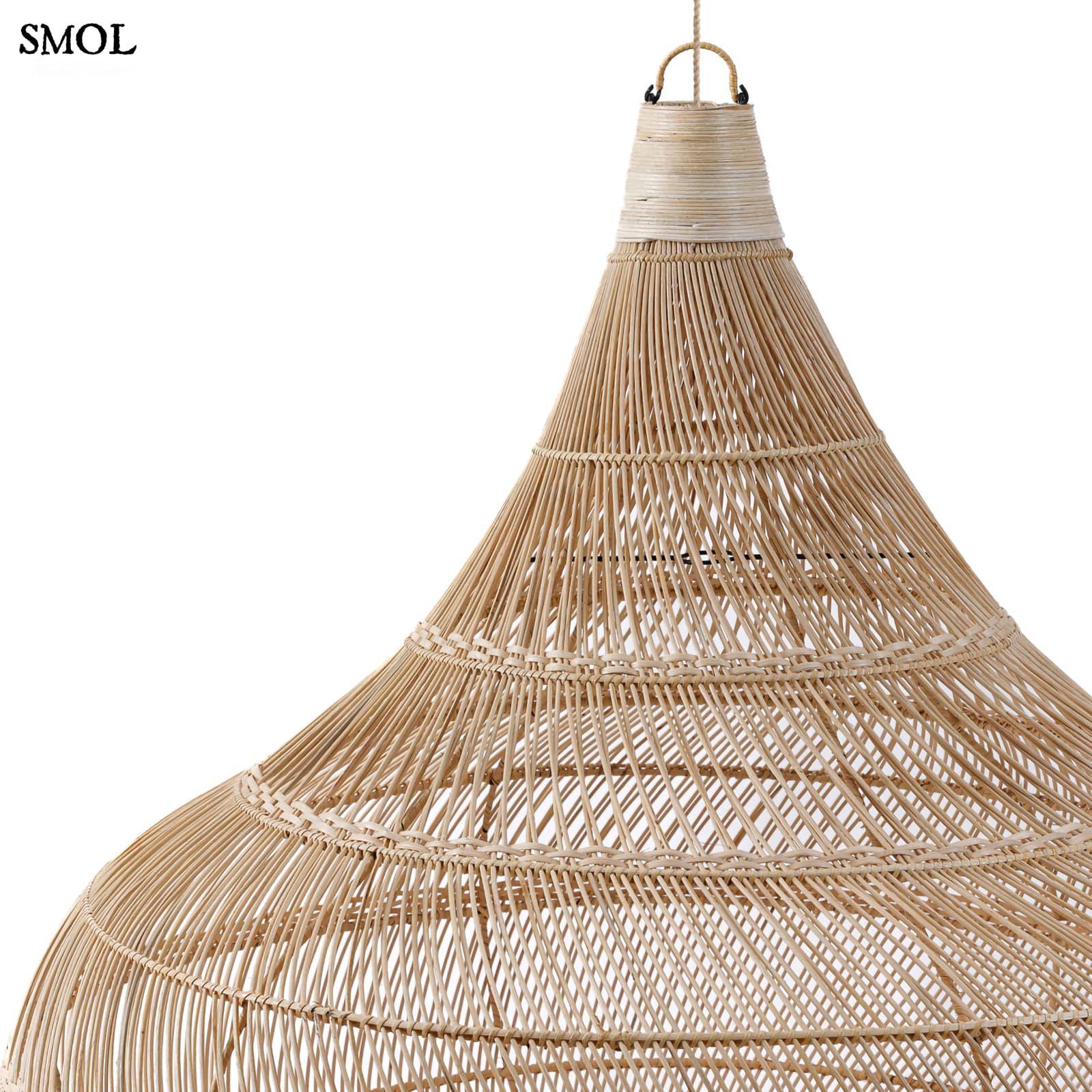 Természetes Rattan Függőlámpaernyő, 110 cm | DROP | SMOL - felső rész nagyítva