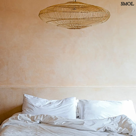 Természetes Rattan Függőlámpaernyő, ⌀110 cm | MACARON | SMOL - hálószobában