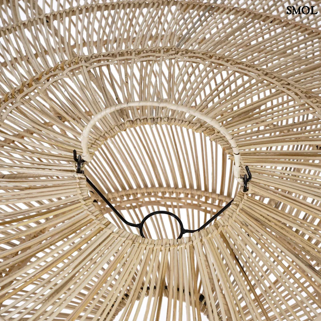 Természetes Rattan Függőlámpaernyő, ⌀110 cm | MACARON | SMOL - felülről nagyítva