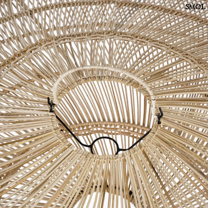 Természetes Rattan Függőlámpaernyő, ⌀110 cm | MACARON | SMOL - felülről nagyítva