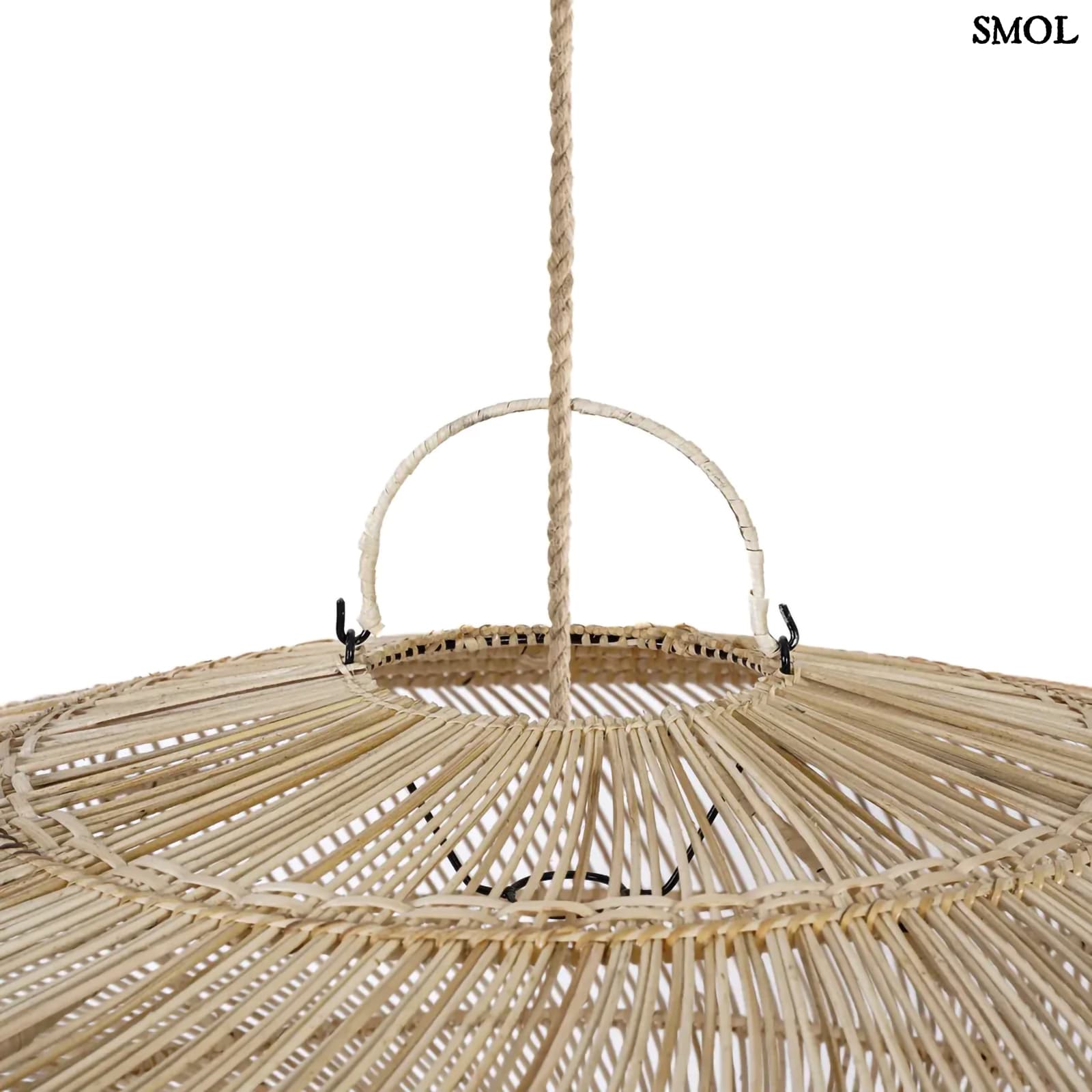 Természetes Rattan Függőlámpaernyő, ⌀110 cm | MACARON | SMOL - akasztó nagyítva