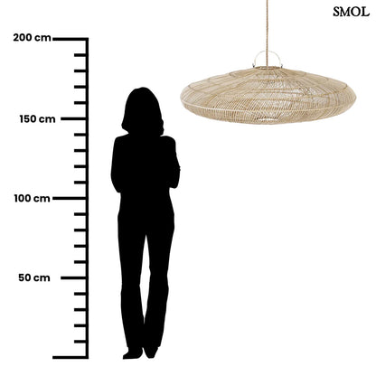 Természetes Rattan Függőlámpaernyő, ⌀110 cm | MACARON | SMOL - méretarányosan