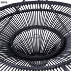 Természetes Rattan Függőlámpaernyő, ⌀110 cm, fekete | SKY | SMOL - felülről nagyítva