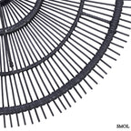 Természetes Rattan Függőlámpaernyő, ⌀110 cm, fekete | SKY | SMOL - rattan közelről