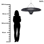 Természetes Rattan Függőlámpaernyő, ⌀110 cm, fekete | SKY | SMOL - méretarányosan