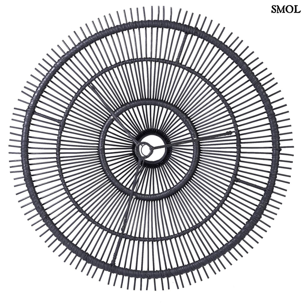 Természetes Rattan Függőlámpaernyő, ⌀150 cm, fekete | SKY | SMOL - felülről