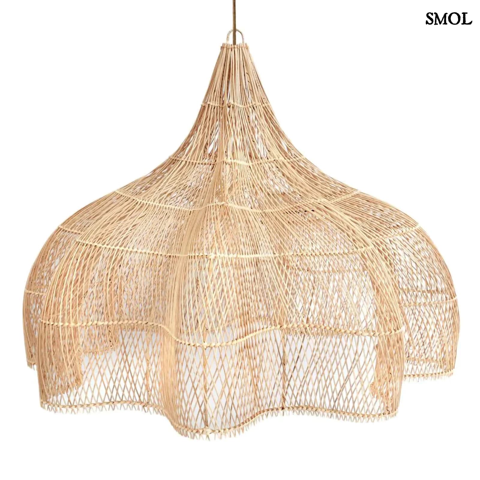 Természetes Rattan Függőlámpaernyő, 150 cm, natúr | WHIPPED | SMOL - fehér háttérrel