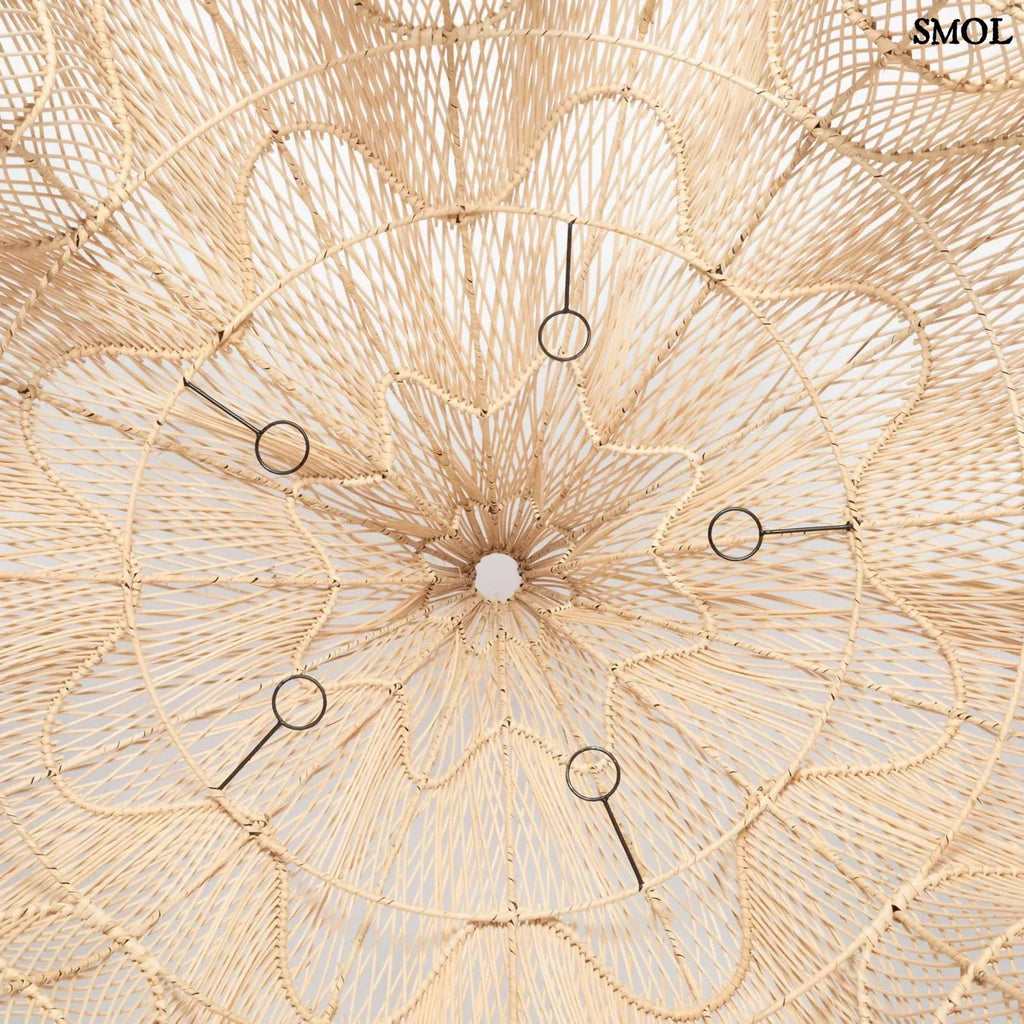 Természetes Rattan Függőlámpaernyő, 150 cm, natúr | WHIPPED | SMOL - alulról
