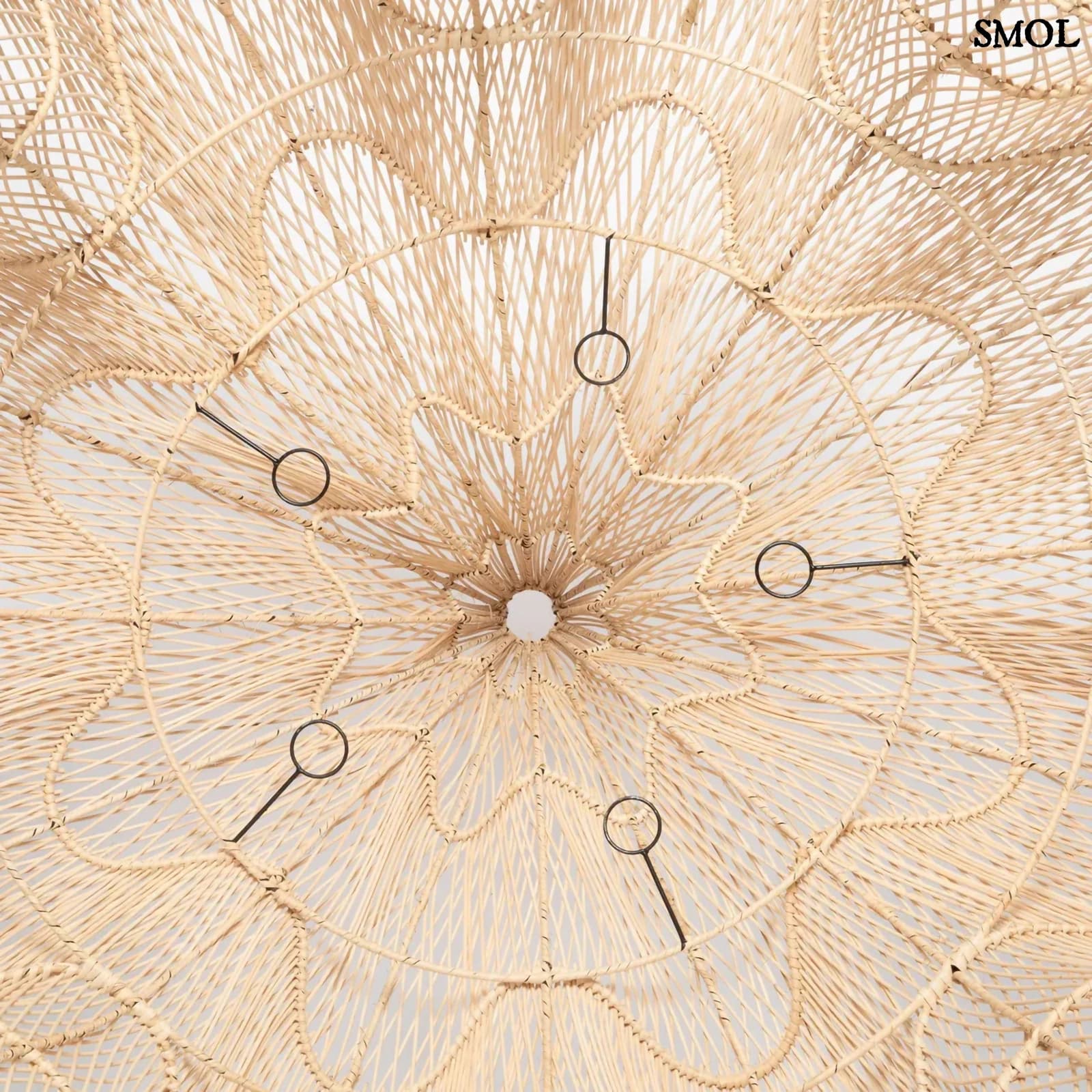 Természetes Rattan Függőlámpaernyő, 150 cm, natúr | WHIPPED | SMOL - alulról
